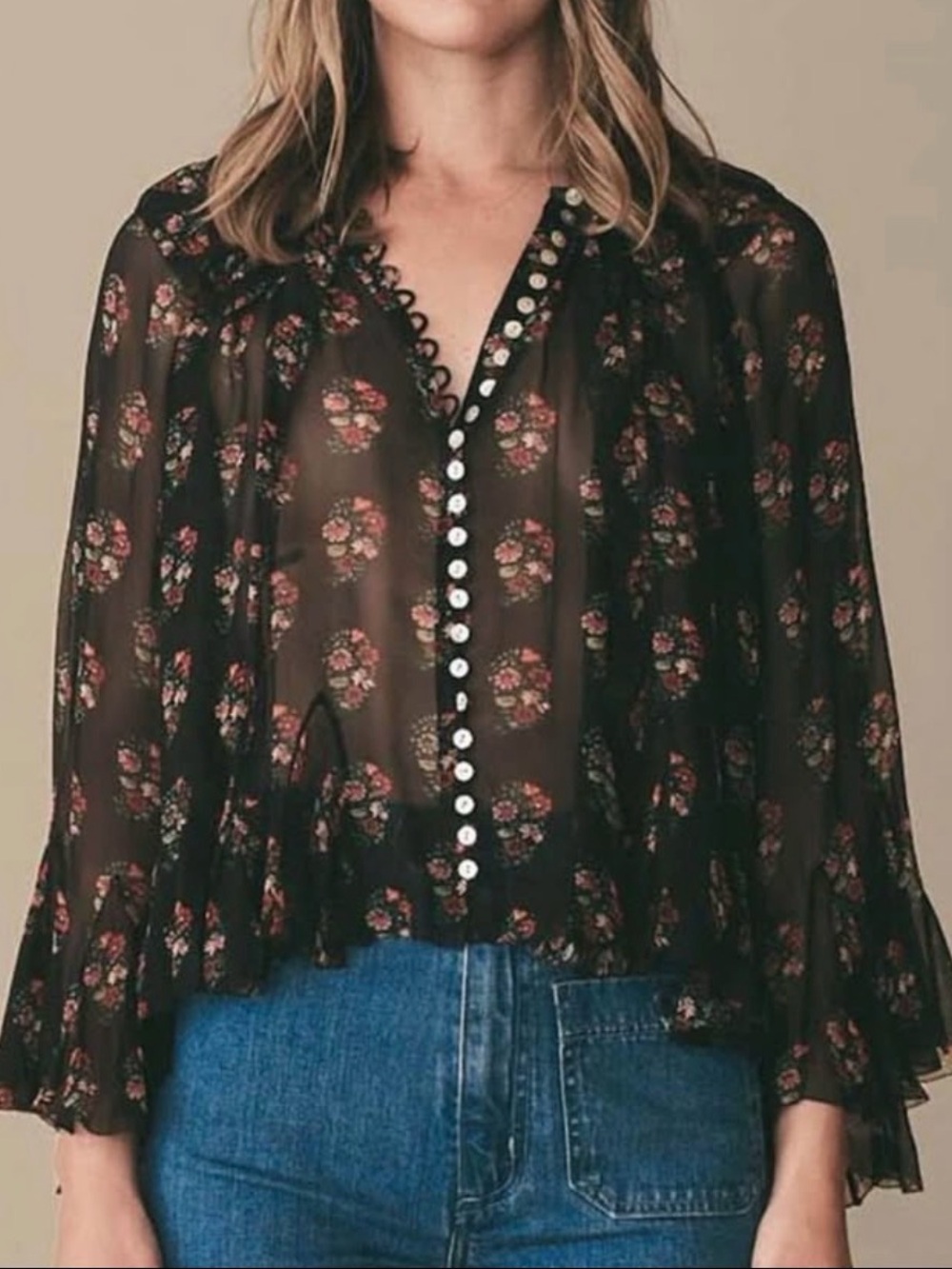 NWT DOEN Large Paisley Bouquet Blouse